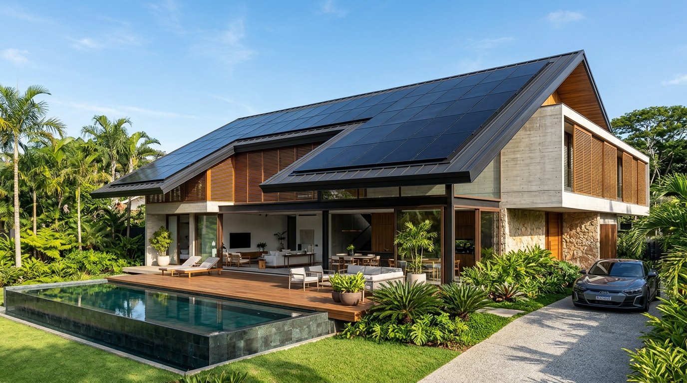 Instalação solar residencial de alto padrão homologada